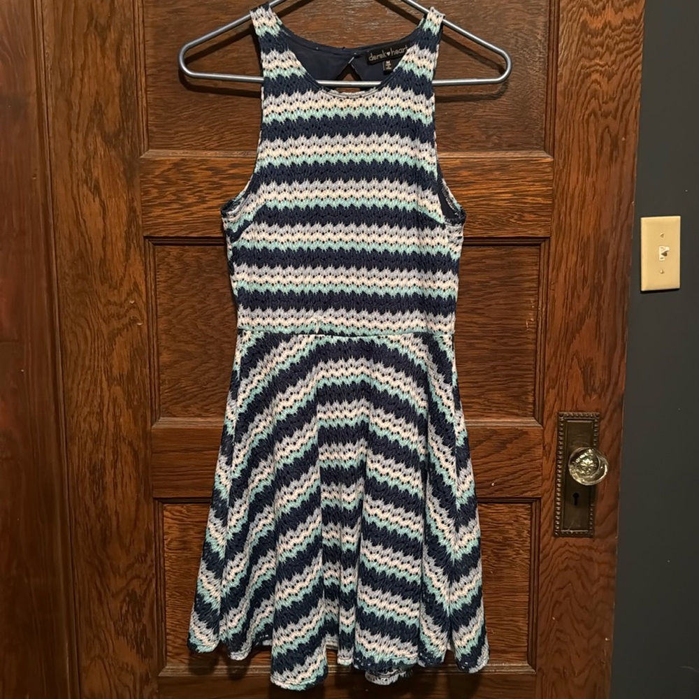 Medium Blue and white striped dress